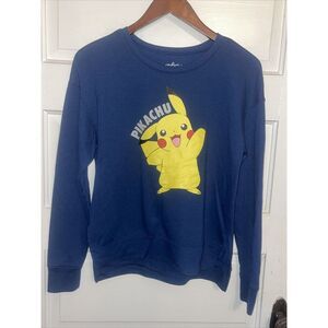 Long Sleeve Dark Blue Sweater Pikachu Size small